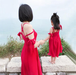 Maxi Red Chiffon Dress