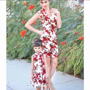Mommy and Me Matching Elegant Floral Dress