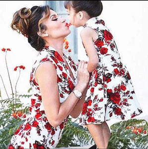 Mommy and Me Matching Elegant Floral Dress