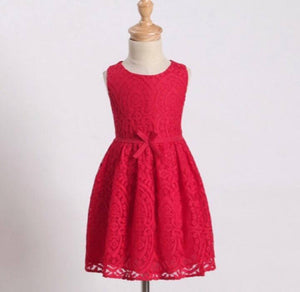 Girl Red Lace Dress