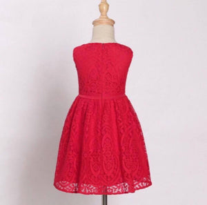 Girl Red Lace Dress