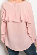 Long Sleeve Top With Ruffle Details on the Back