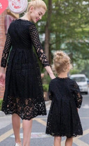 Lace Long Sleeve Mommy and Me Dress