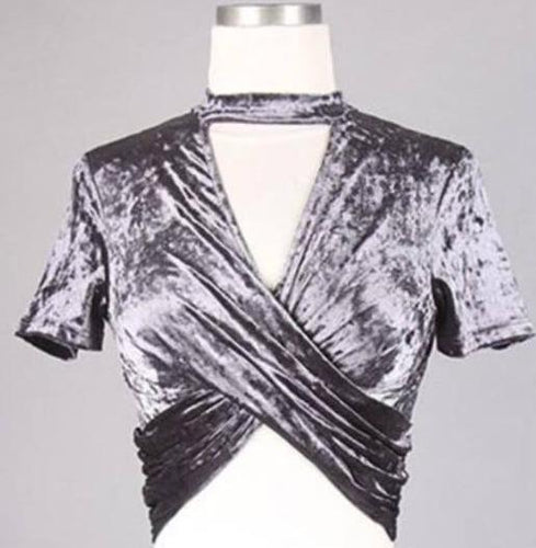 Cropped Crush Velvet Choc Top