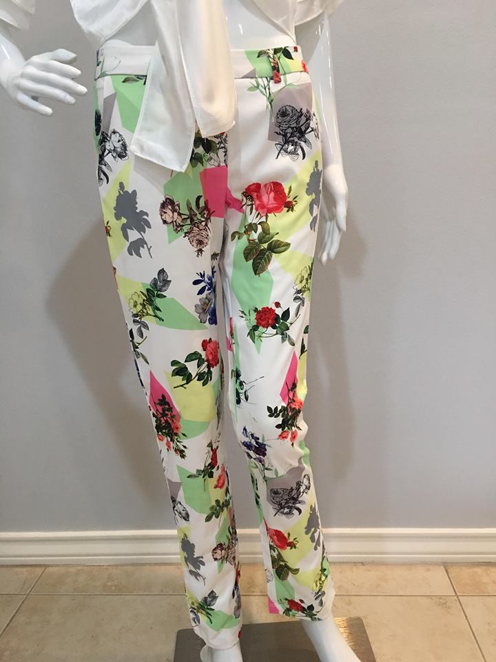 Pop color flower Print Trousers