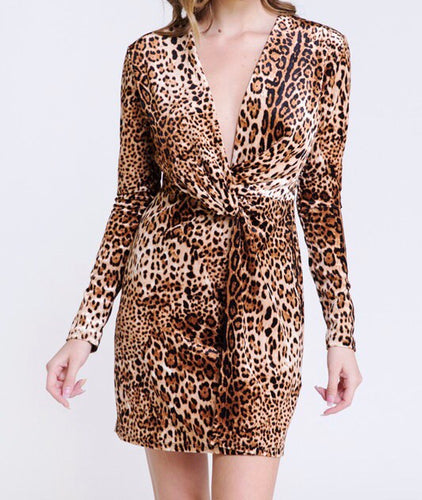 Flirty wrap Drape VNeck Velvet Dress