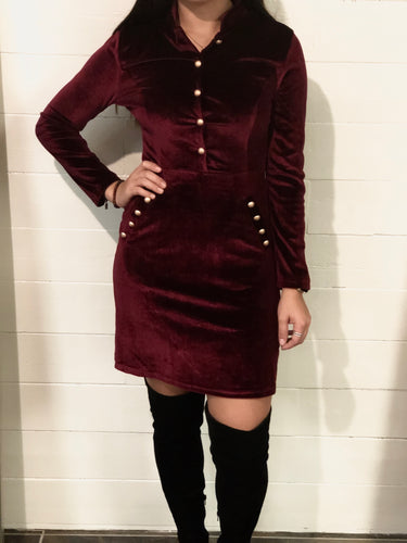 Velvet long sleeve dress