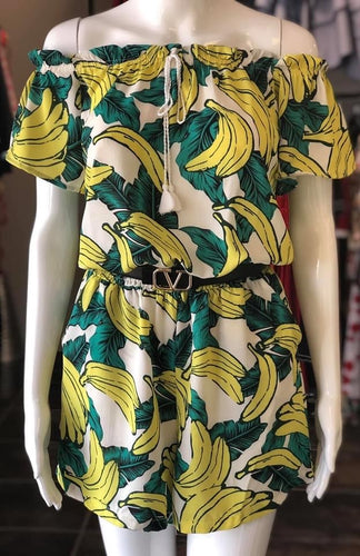 Print off shoulder romper