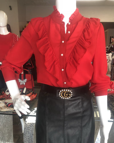 Pearl Button Down Blouse