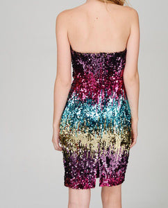 Tube Rainbow Sequins Dress