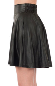 Vegan leather high waist skirt